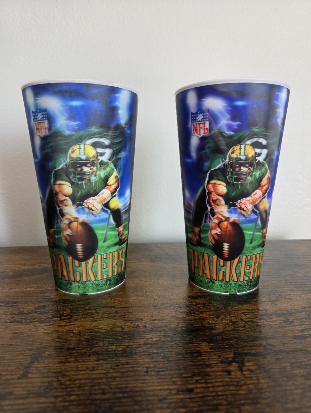 Green Bay Packers 3D Holographic Fan Tumbler - Set of 2